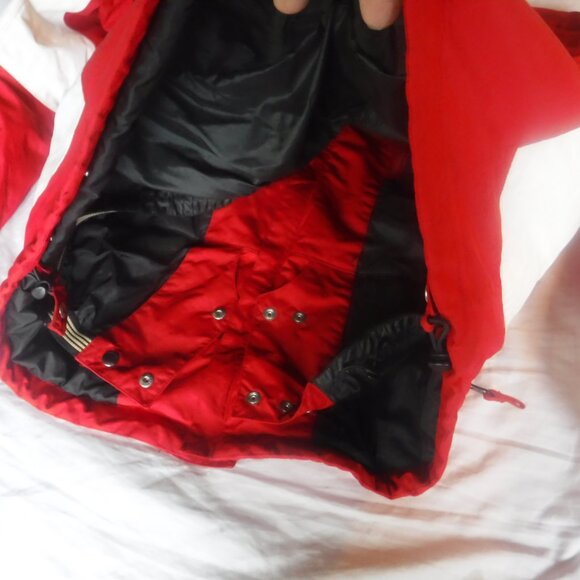 Fire + Ice Red Winter Jacket Coat Size 40 Large to XLarge Has Hood - Picture 5 of 12